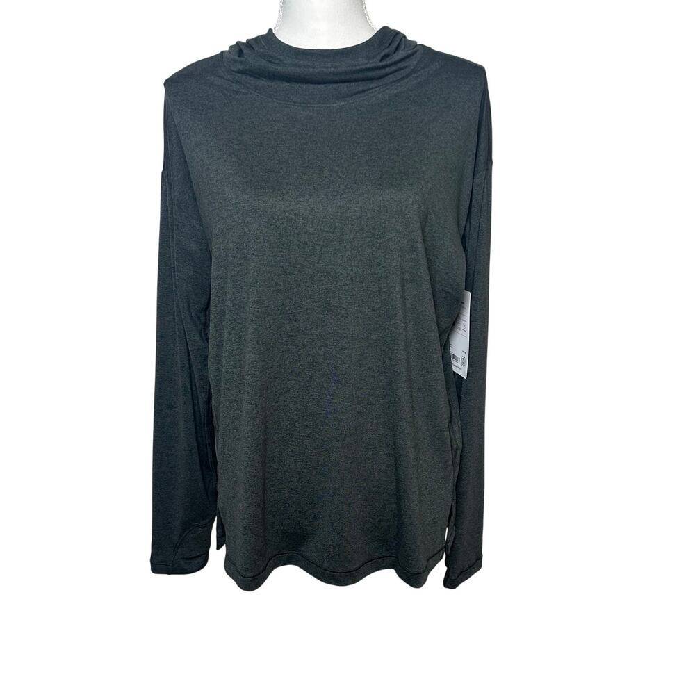 Athleta NWT Uptempo hoodie sweatshirt dark gray heather size M
